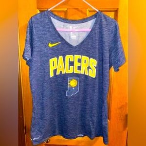 Indiana Pacers V-neck Driffit Graphic T-shirt Size Large NBA Indianapolis Nike